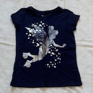 Disney Navy T-Shirt with Silver Fairy Design